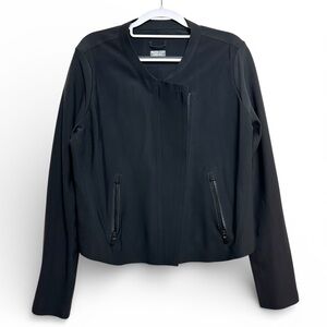 Athleta Black moto style cropped stretch blazer